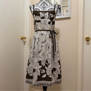 Ann Taylor Brown Strap Floral Dress Size 4